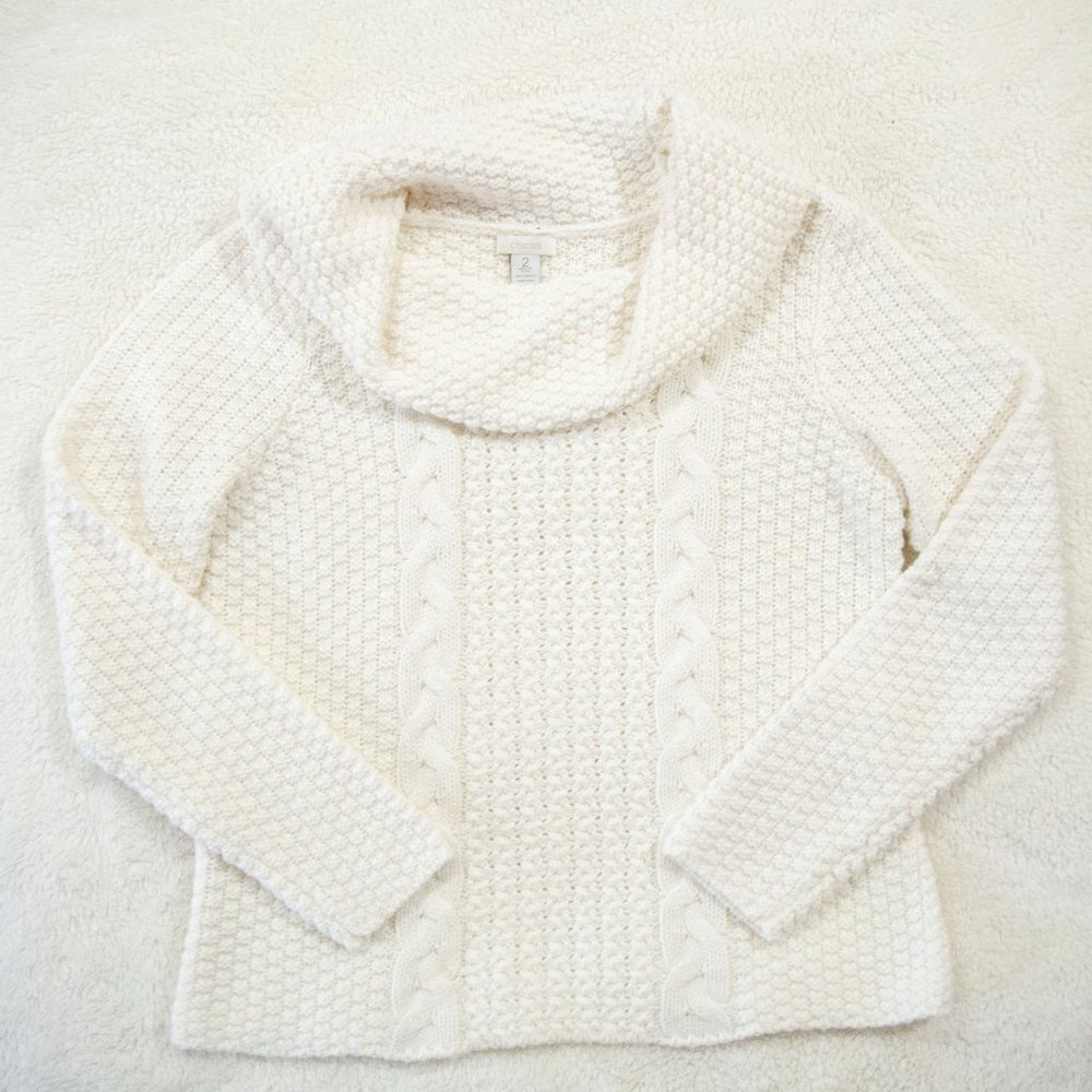 Chico's Cream Cowl Neck Sweater